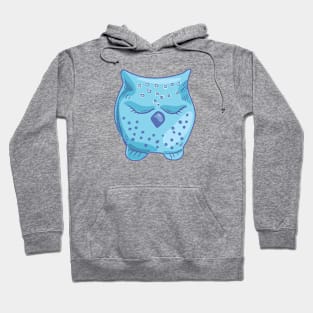 Cute sleeping blue owl Hoodie